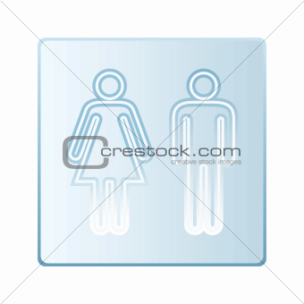 Glass toilet symbols