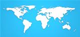 Hight Detailed 3D World Map on Blue Background