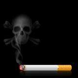 Cigarette and Skull shaped smoke