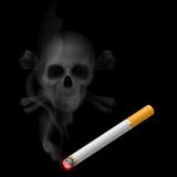 Cigarette and Skull shaped smoke