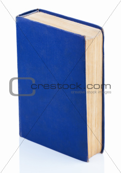 Closed old blue book