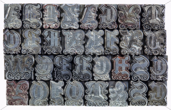 decorative metal letterpress type