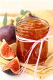 jam ripe purple figs with fresh fruit