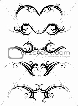 Graphic Design Artist on Image Description  Set Of Various Tribal Art Tattoo Isolated On White
