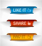 3 paper stickers tag for sharing options