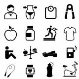 Health, fitness and diet icons