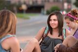Teen Girls Sitting Outside