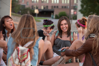 Female Students Laughing Together