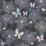 Repeating gray floral pattern
