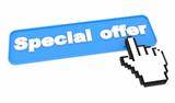 Special Offer Blue Button with Hand Shape Cursor