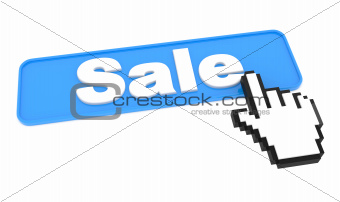 Social Media Button "Sale" on White Background