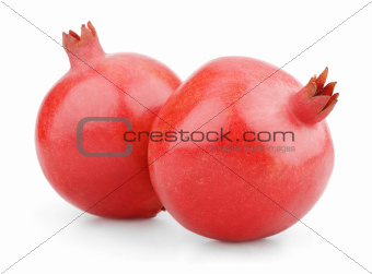 Two ripe pomegranate fruits