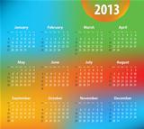Colorful calendar for 2013 year