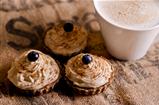 raw food cupcakes with a cup of coffee