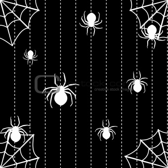 Spiders and web seamless background