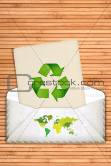 Ecology concept with recycling symbol
