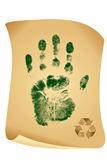 Green handprint ecology concept