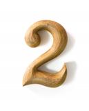 Wooden numeric 2