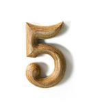 Wooden numeric 5