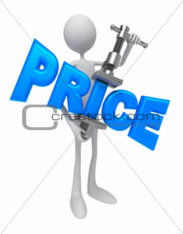 Person Compressing the Prices in Manual Press