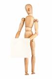 Wooden dummy holding paper