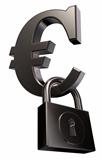 euro symbol and padlock
