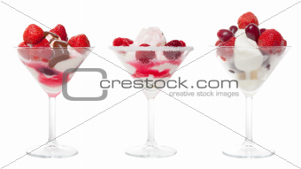 Three Cup Ice Cream with Berries