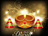abstract diwali card with cracker