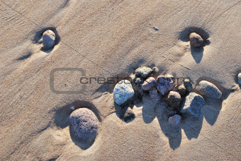 Stones on  the sand