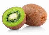 Ripe kiwi fruit with half