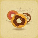 Donuts on vintage background
