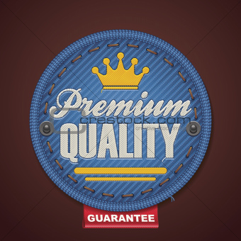 Vector premium quality fabric badge