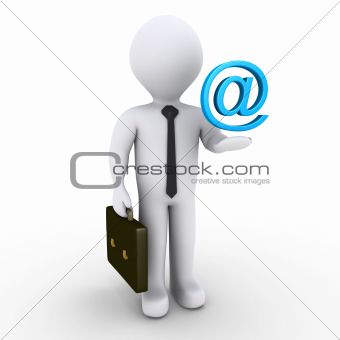 Businessman with e-mail symbol