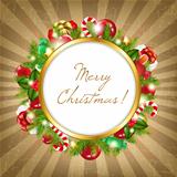 Merry Christmas Frame With Vintage Background