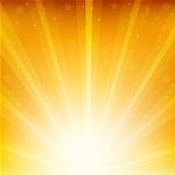 Colden Background With Sunburst And Stars