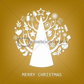 Merry Christmas Golden Card