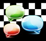 Glossy colorful speech bubbles