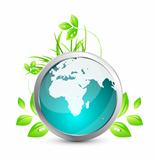 Global Earth leaf green concept