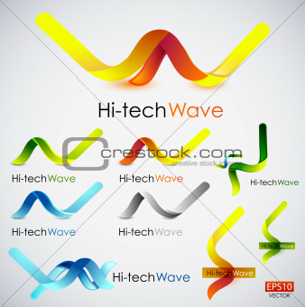 Abstract wave icons