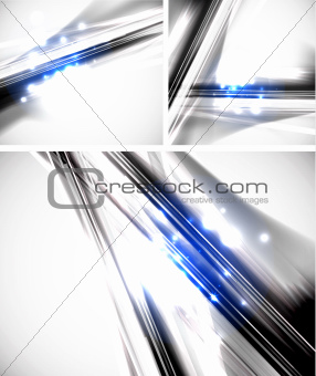 Abstract grayscale geometric background set