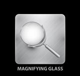 Magnifying glass mobile app button