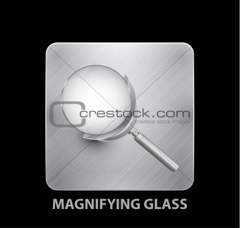 Magnifying glass mobile app button