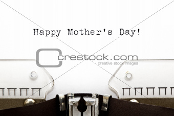 Typewriter Happy Mothers Day