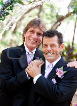 Handsome Gay Couple on Wedding Day