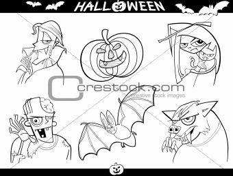 Halloween Cartoon Themes for Coloring