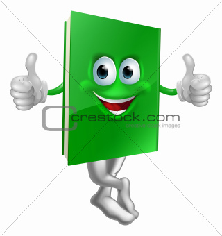 Cute thumbs up green book character
