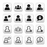Users avatars buttons set - businessman, customer service, office staff