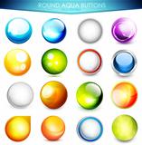 Set of colorful aqua buttons