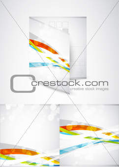 Abstract colored lines vector brochure