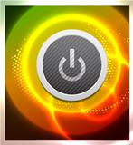 Vector power button on glowing background